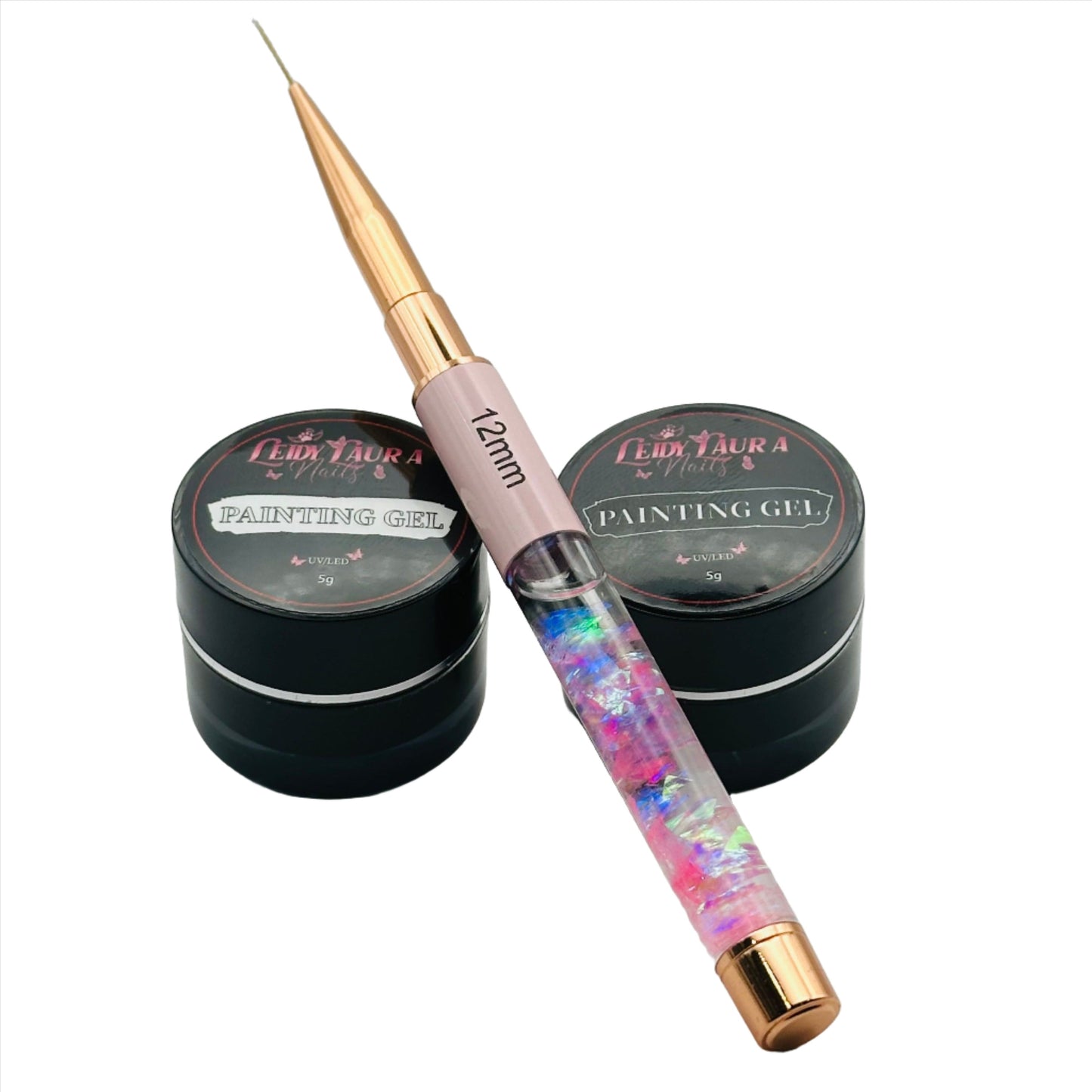 Painting Gel Black ,White and 12mm Liner Painting Gel Brush