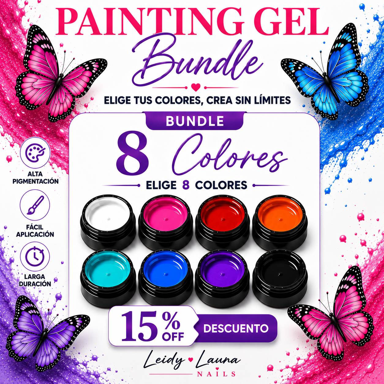Liner Painting Gel Kit — Pick 8 Colors