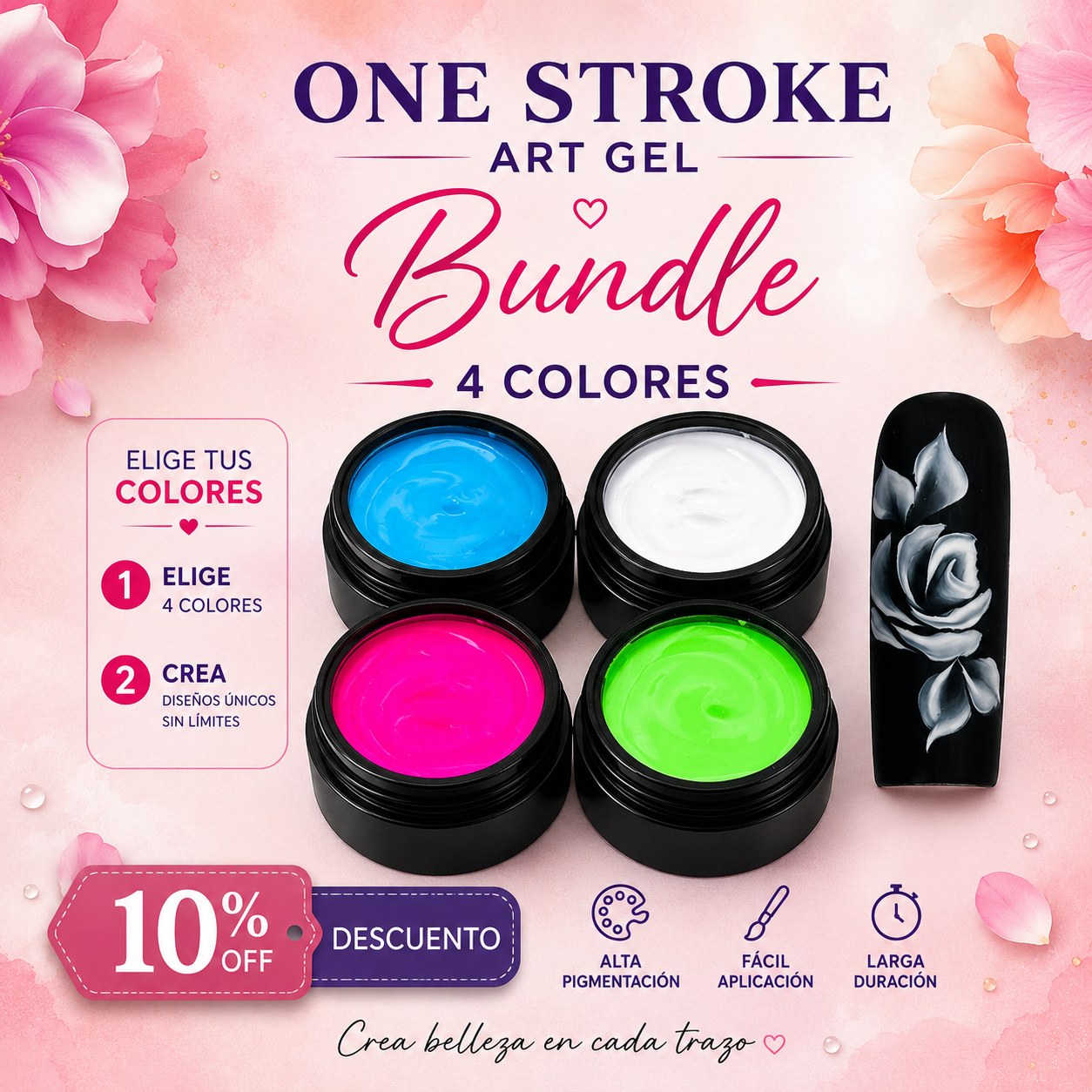 One Stroke Art Gel Kit — Pick 4 Colors