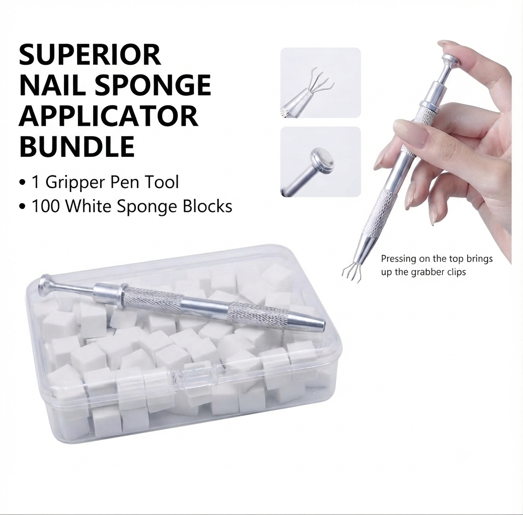 Sponge Nail Tool Kit 100 Pc and Grabbing Pen